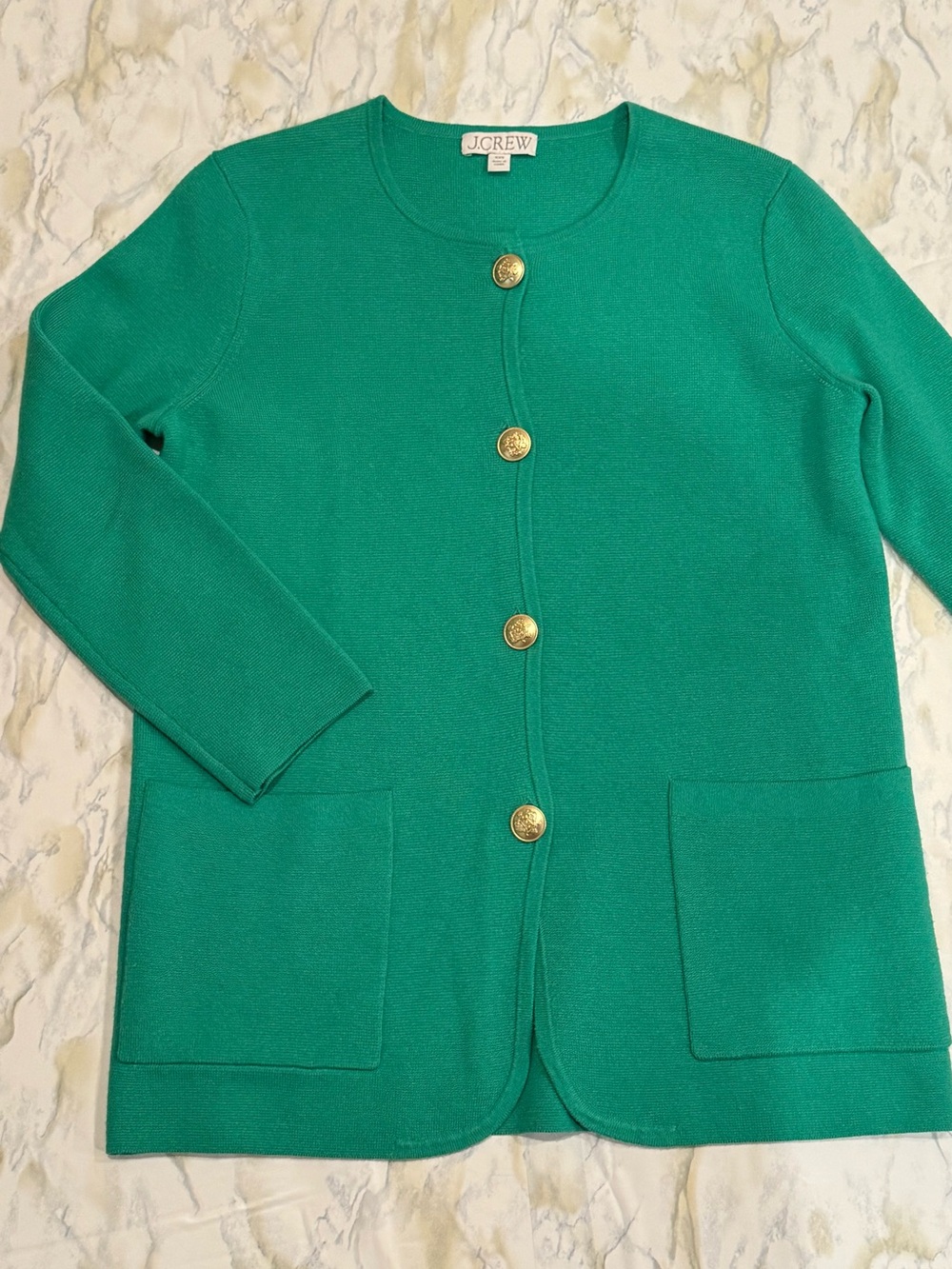 J Crew Giselle Green Sweater Blazer XXS